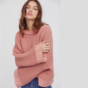 Free People Women's Pink Knit Sweater